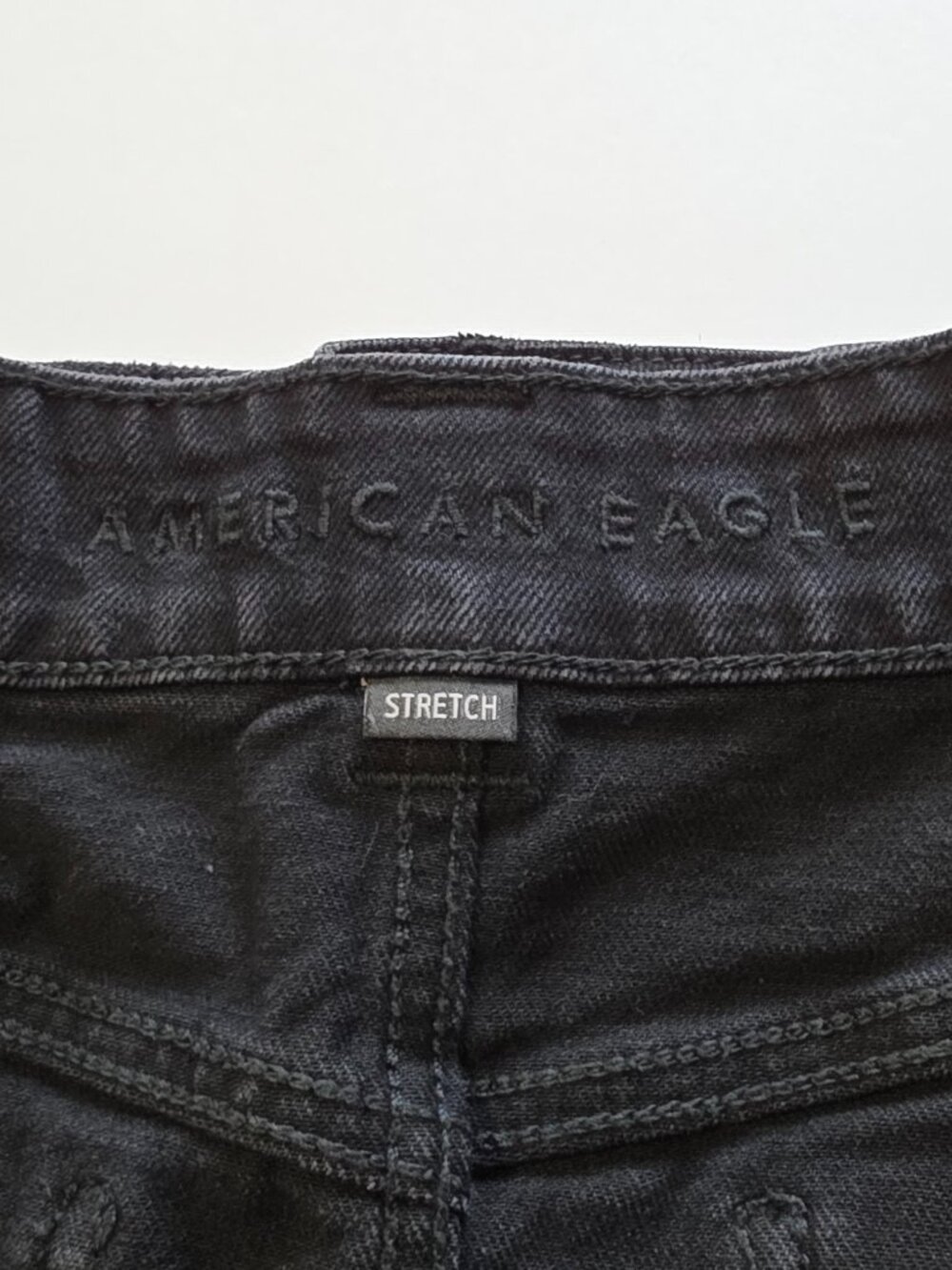 American Eagle Black Denim Raw Hem Micro Mini Skirt Size 8 - Picture 7 of 10
